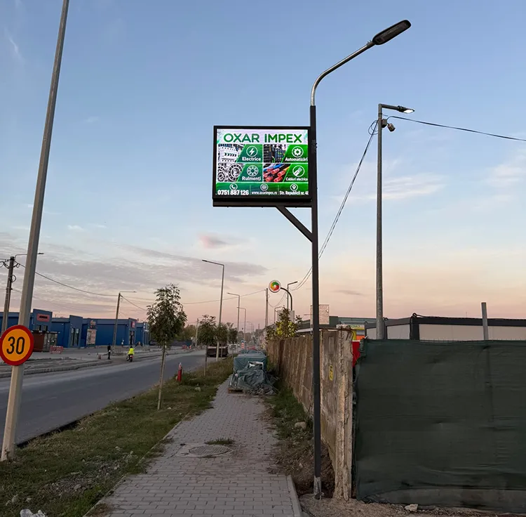 Outdoor P3.076 LED Pole Displays Project in Romania